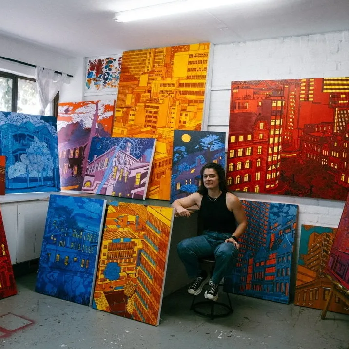 Aimee Lindeque in her studio